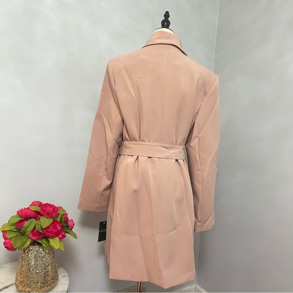 Lauren Ralph Lauren Blush Light Belted Jacket / Coat Size Large - Duplicate - Picture 11 of 16